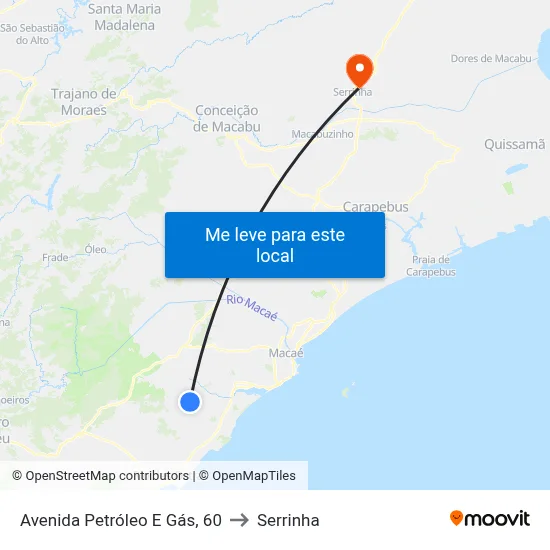 Avenida Petróleo E Gás, 60 to Serrinha map