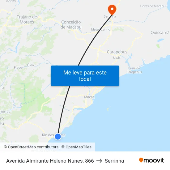 Avenida Almirante Heleno Nunes, 866 to Serrinha map