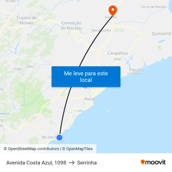 Avenida Costa Azul, 1098 to Serrinha map