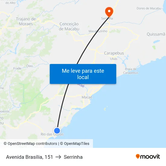 Avenida Brasília, 151 to Serrinha map