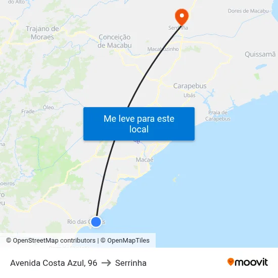 Avenida Costa Azul, 96 to Serrinha map