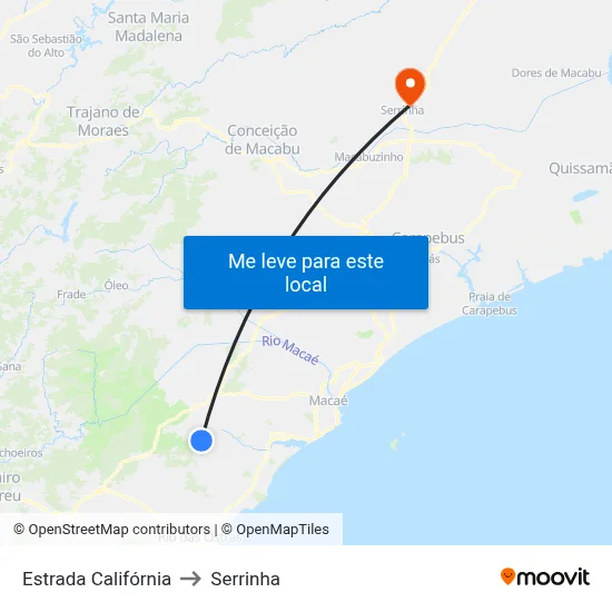Estrada Califórnia to Serrinha map