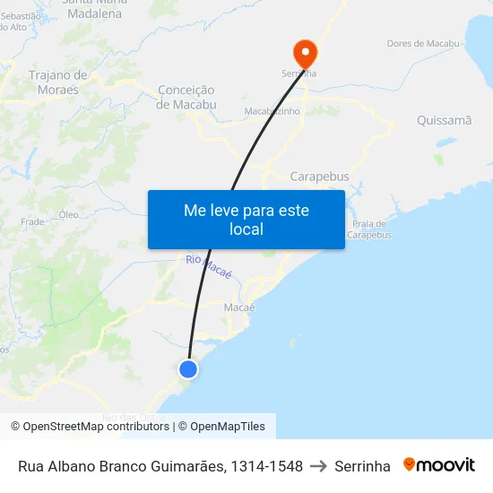 Rua Albano Branco Guimarães, 1314-1548 to Serrinha map