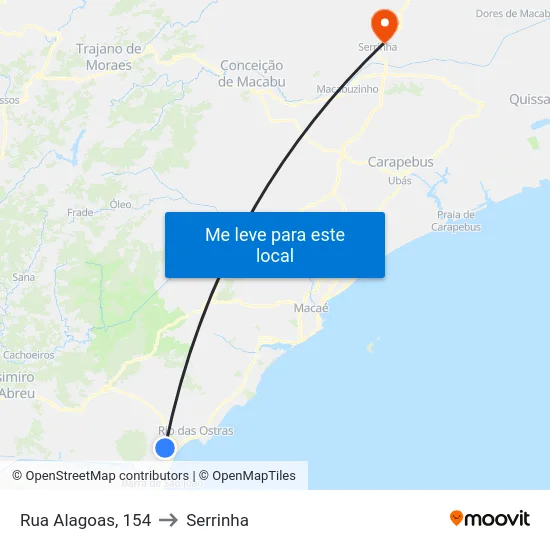 Rua Alagoas, 154 to Serrinha map