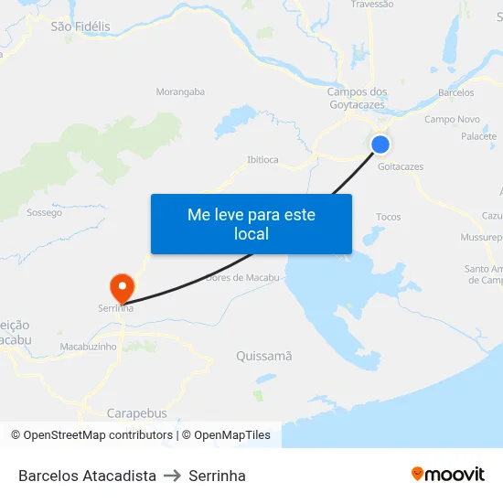 Barcelos Atacadista to Serrinha map
