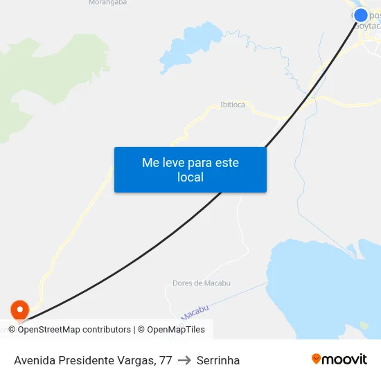 Avenida Presidente Vargas, 77 to Serrinha map