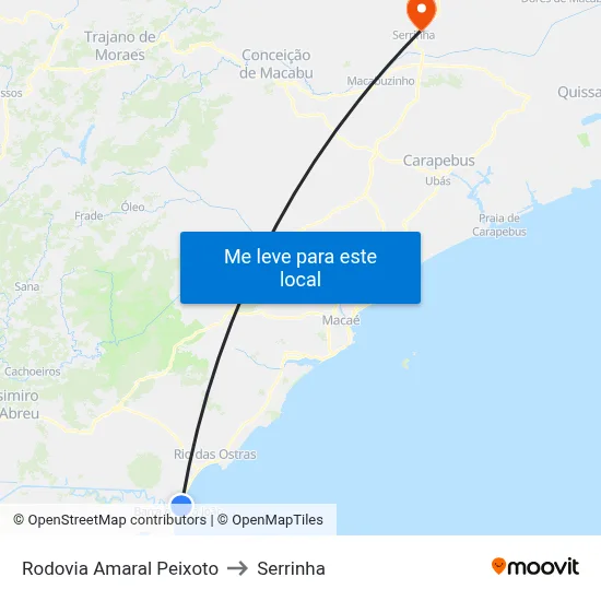 Rodovia Amaral Peixoto to Serrinha map