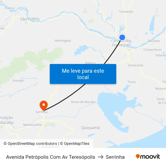 Avenida Petrópolis Com Av Teresópolis to Serrinha map