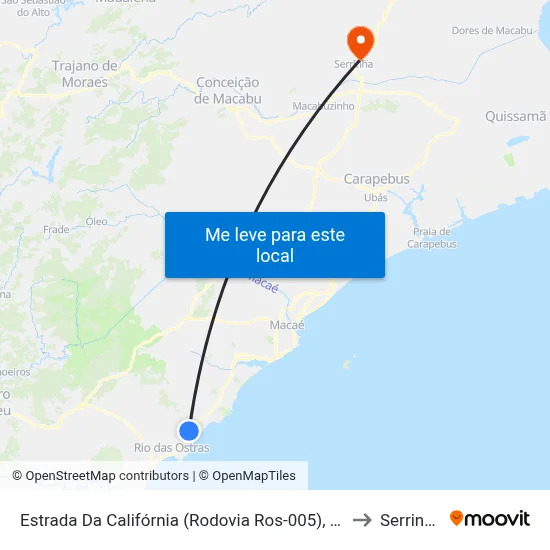 Estrada Da Califórnia (Rodovia Ros-005), 68 to Serrinha map