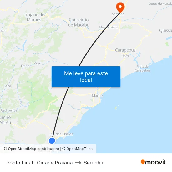 Ponto Final - Cidade Praiana to Serrinha map