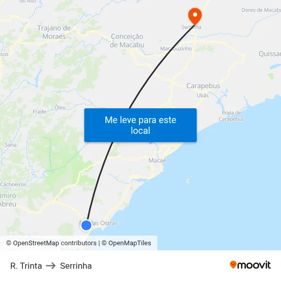 R. Trinta to Serrinha map