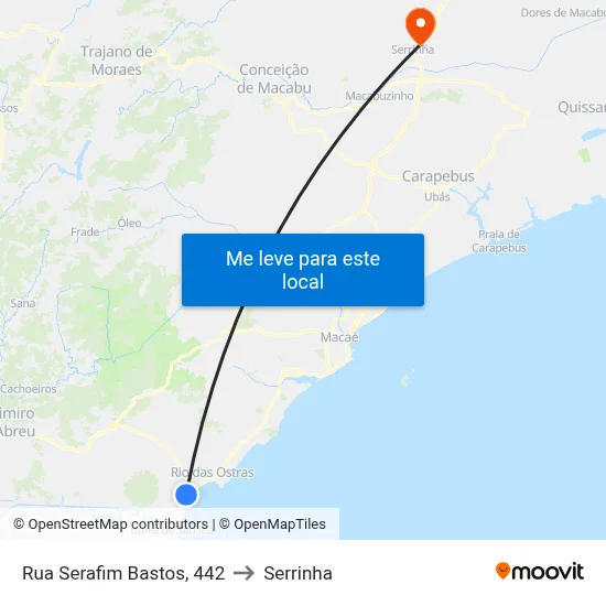 Rua Serafim Bastos, 442 to Serrinha map