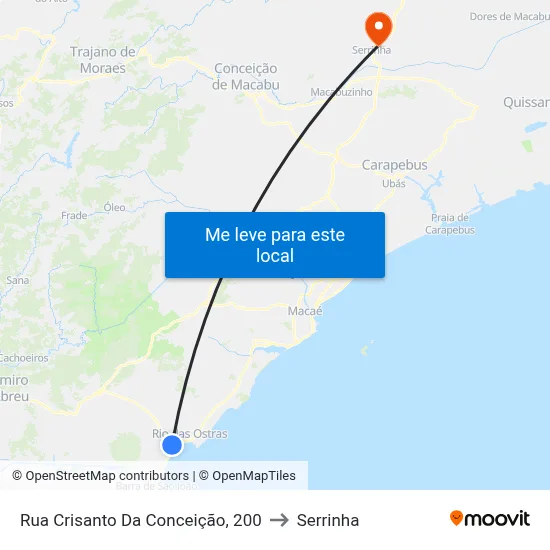 Rua Crisanto Da Conceição, 200 to Serrinha map