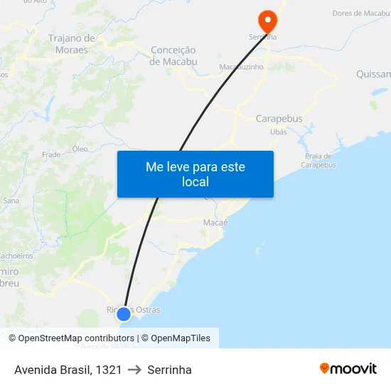 Avenida Brasil, 1321 to Serrinha map