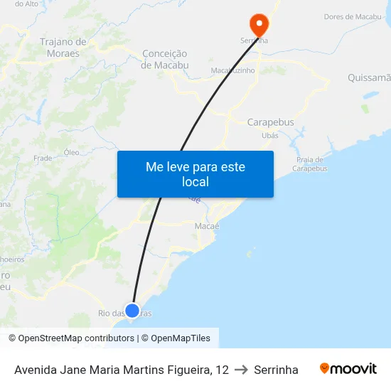 Avenida Jane Maria Martins Figueira, 12 to Serrinha map