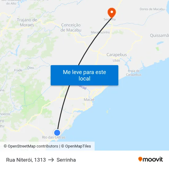 Rua Niterói, 1313 to Serrinha map