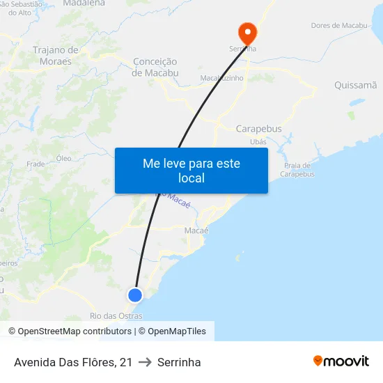 Avenida Das Flôres, 21 to Serrinha map