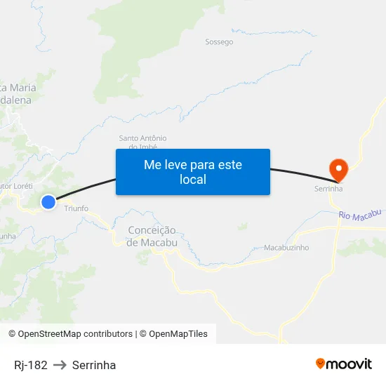 Rj-182 to Serrinha map