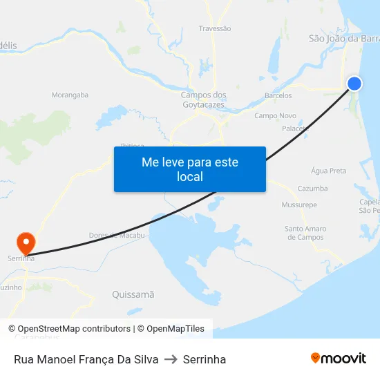 Rua Manoel França Da Silva to Serrinha map