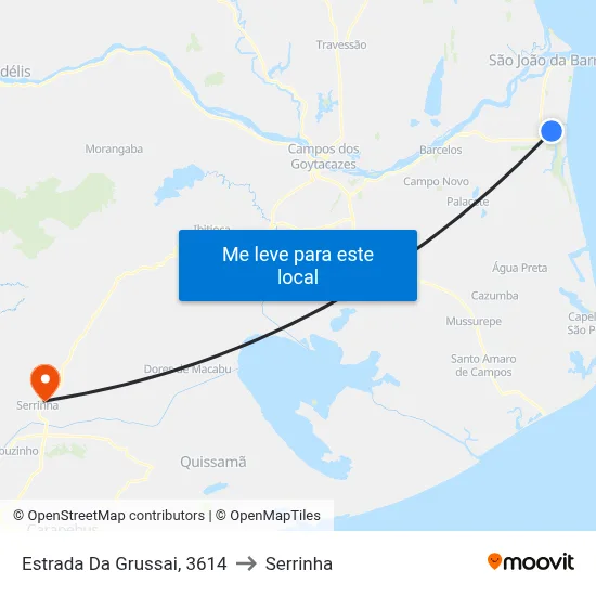 Estrada Da Grussai, 3614 to Serrinha map