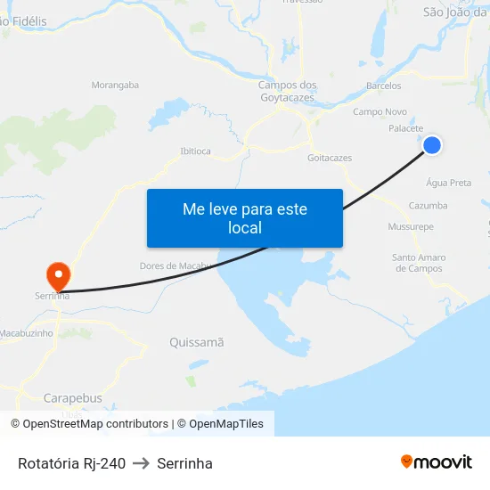 Rotatória Rj-240 to Serrinha map
