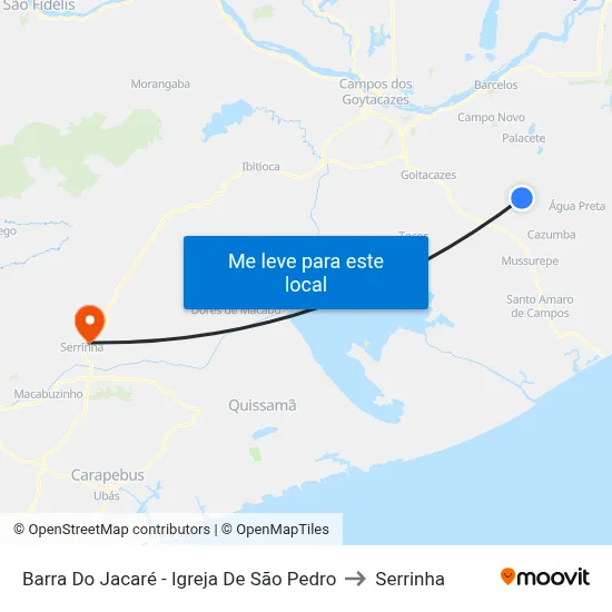 Barra Do Jacaré - Igreja De São Pedro to Serrinha map