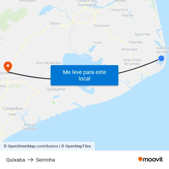 Quixaba to Serrinha map