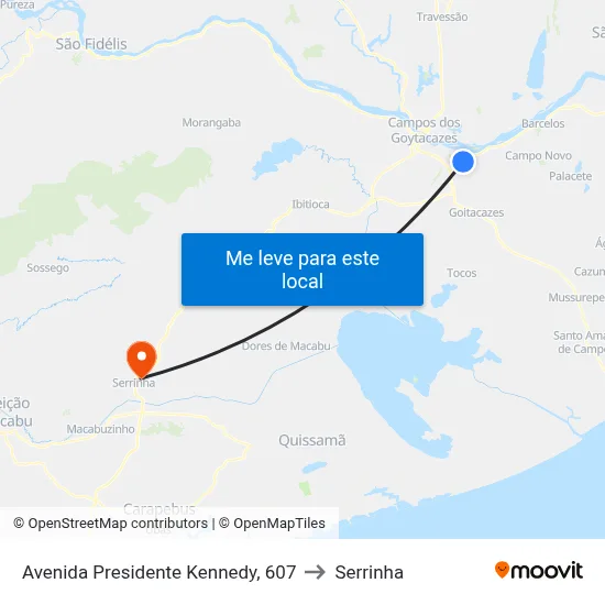 Avenida Presidente Kennedy, 607 to Serrinha map