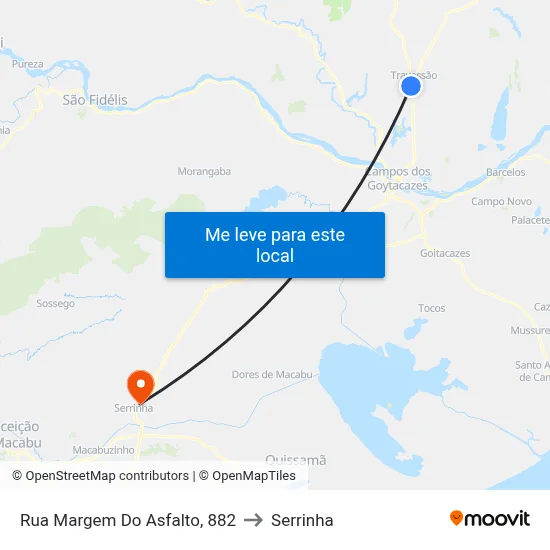 Rua Margem Do Asfalto, 882 to Serrinha map