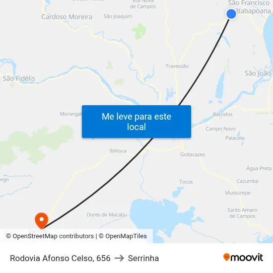 Rodovia Afonso Celso, 656 to Serrinha map