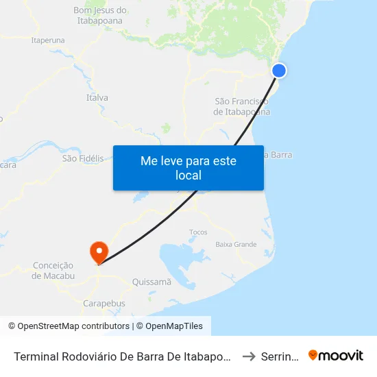 Terminal Rodoviário De Barra De Itabapoana to Serrinha map