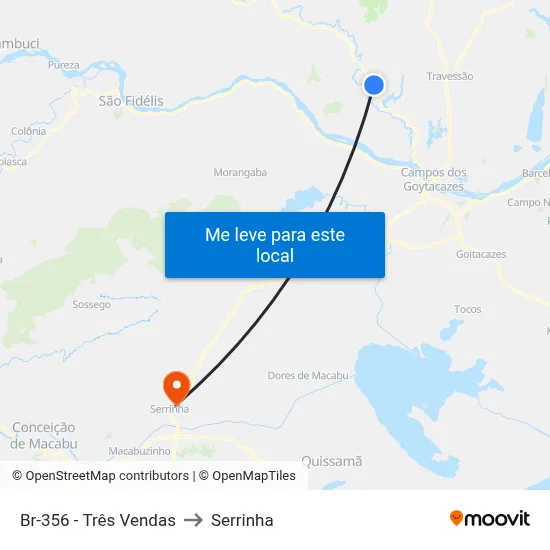 Br-356 - Três Vendas to Serrinha map