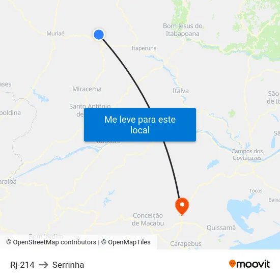 Rj-214 to Serrinha map