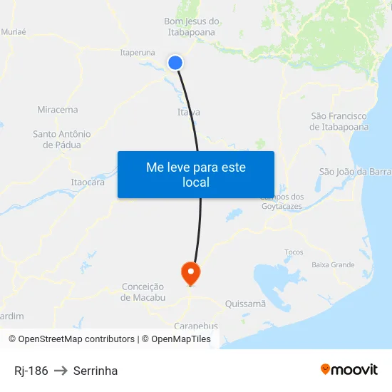 Rj-186 to Serrinha map