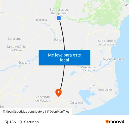 Rj-186 to Serrinha map