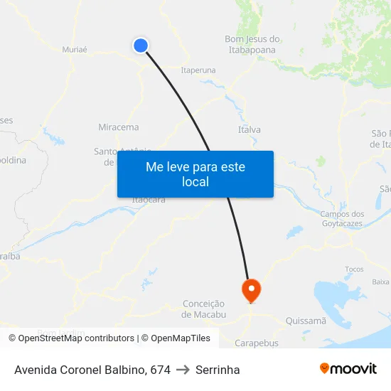 Avenida Coronel Balbino, 674 to Serrinha map