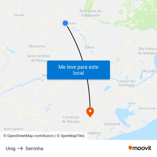 Unig to Serrinha map