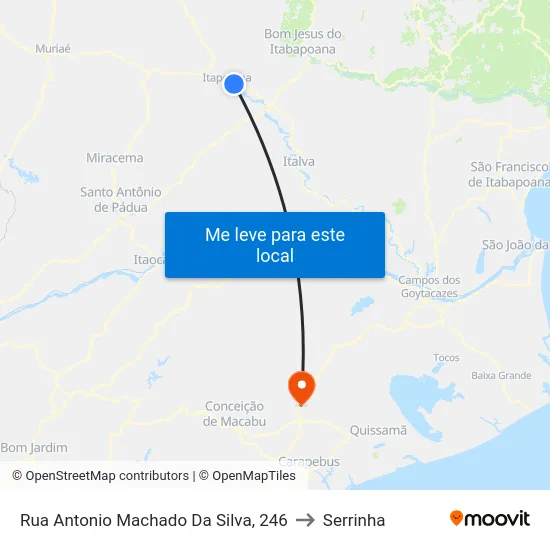 Rua Antonio Machado Da Silva, 246 to Serrinha map