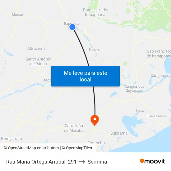 Rua Maria Ortega Arrabal, 291 to Serrinha map