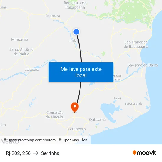 Rj-202, 256 to Serrinha map
