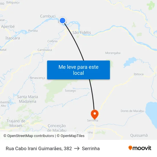Rua Cabo Irani Guimarães, 382 to Serrinha map