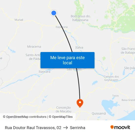 Rua Doutor Raul Travassos, 02 to Serrinha map