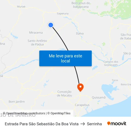 Estrada Para São Sebastião Da Boa Vista to Serrinha map