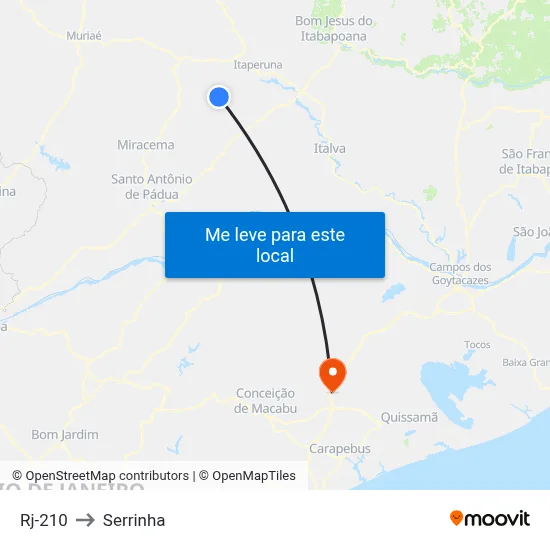 Rj-210 to Serrinha map