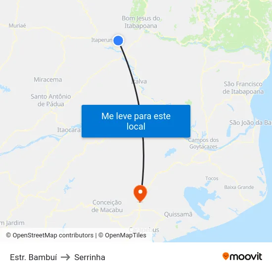 Estr. Bambuí to Serrinha map