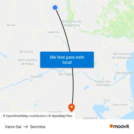 Varre-Sai to Serrinha map