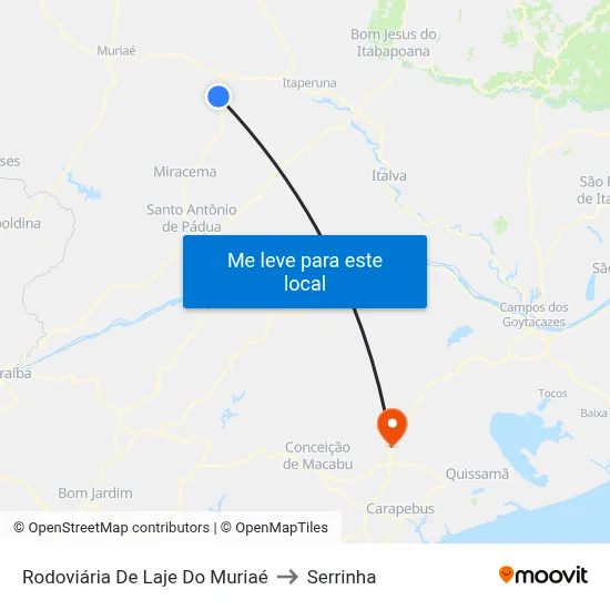 Rodoviária De Laje Do Muriaé to Serrinha map