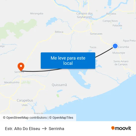 Estr. Alto Do Eliseu to Serrinha map