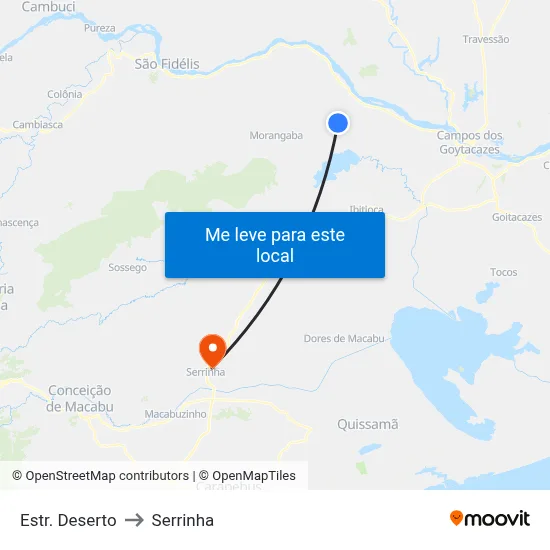 Estr. Deserto to Serrinha map