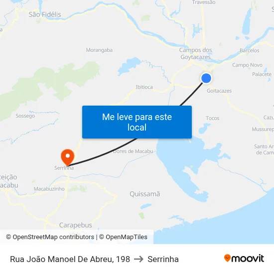 Rua João Manoel De Abreu, 198 to Serrinha map